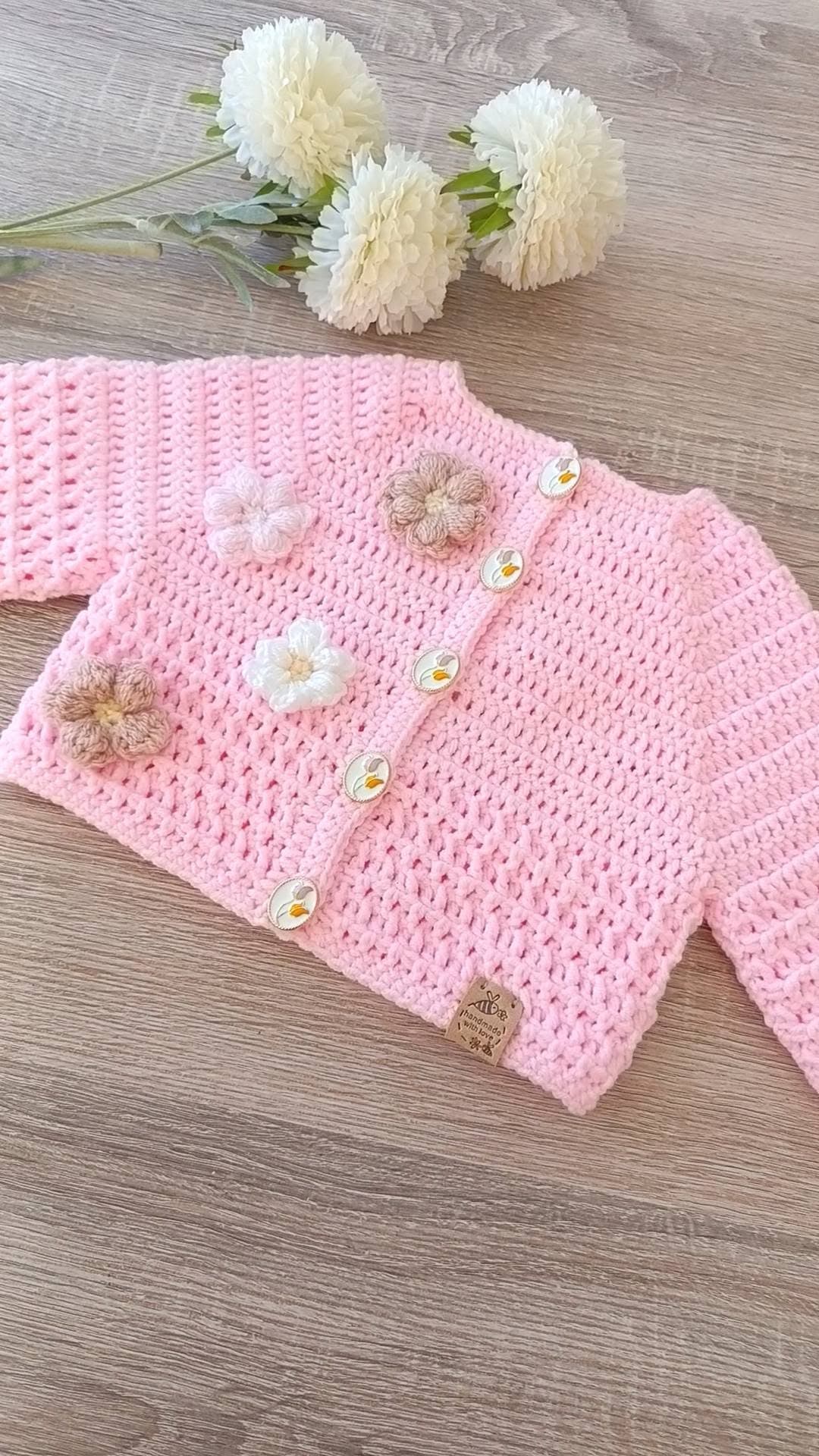 Floral baby cardigan